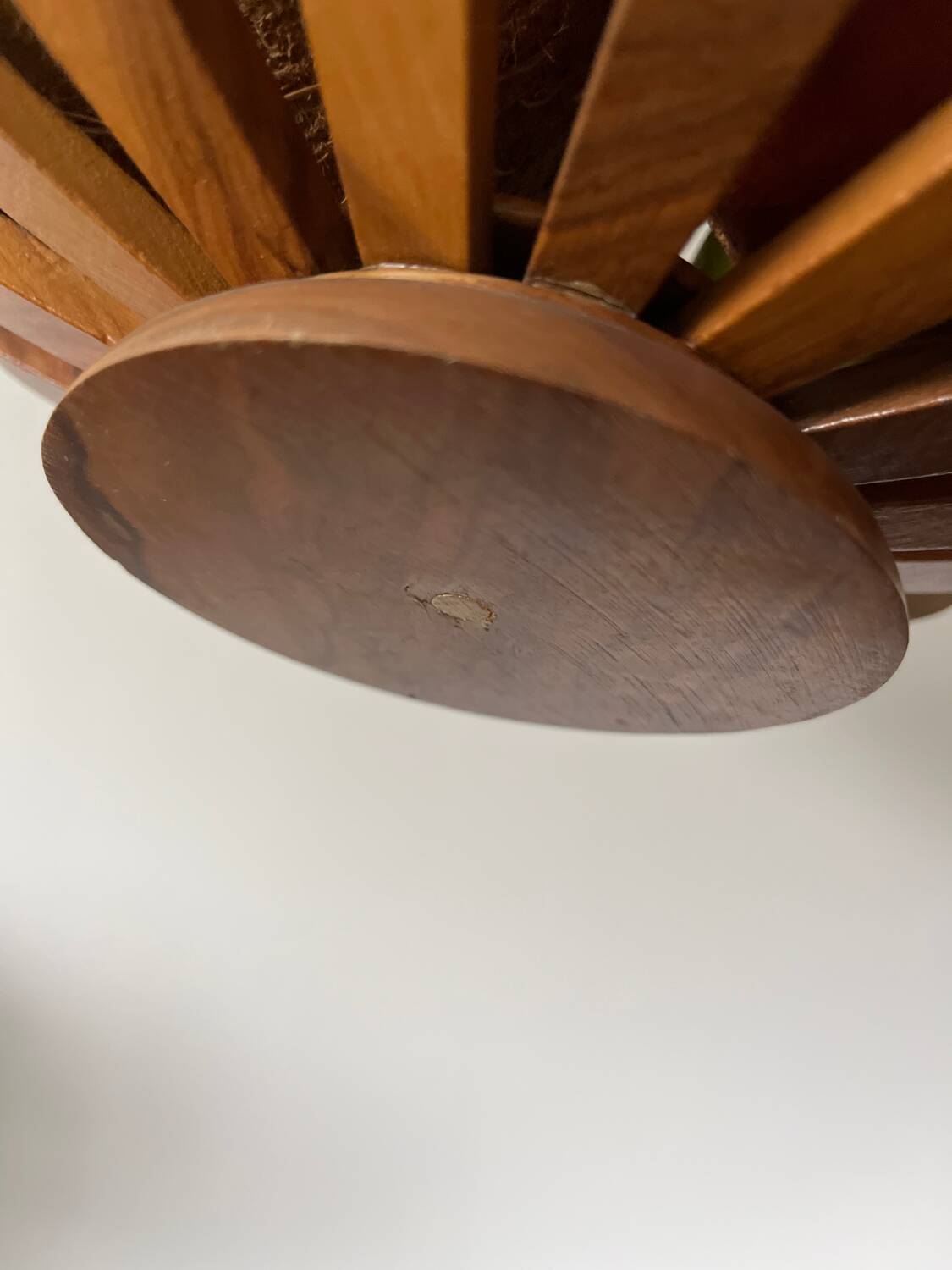 Art deco fruit bowl in olive wood