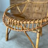 Fauteuil en rotin années 50/60