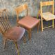 Série de 6 chaises vintage dépareillées