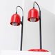 Set of 2 vintage red table lamps - postmodern Memphis design - Italy 1980s