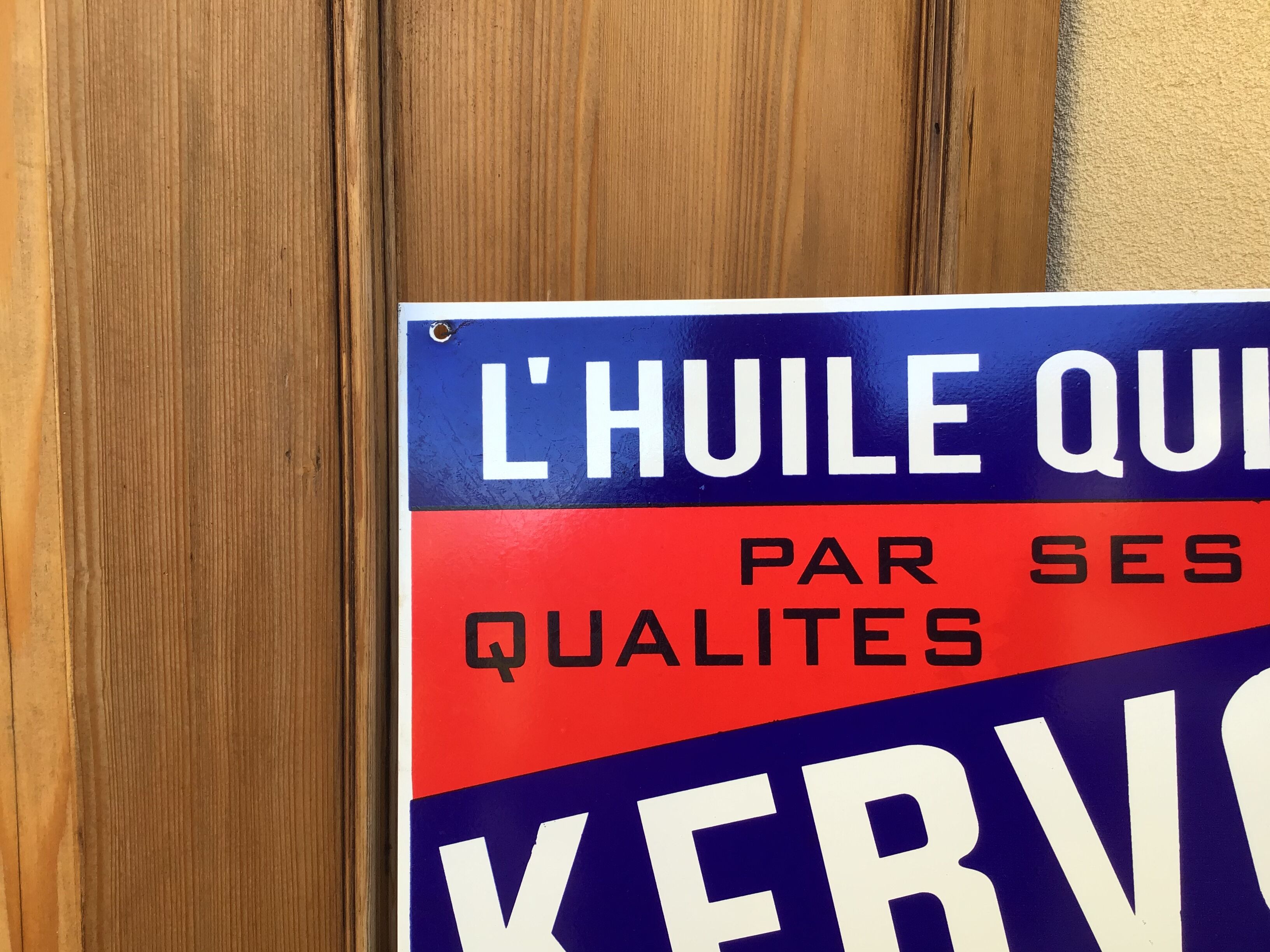 Plaque métal pub huile moteur Kervoline