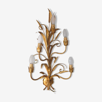 Wall lamp epis of blè in gilded metal