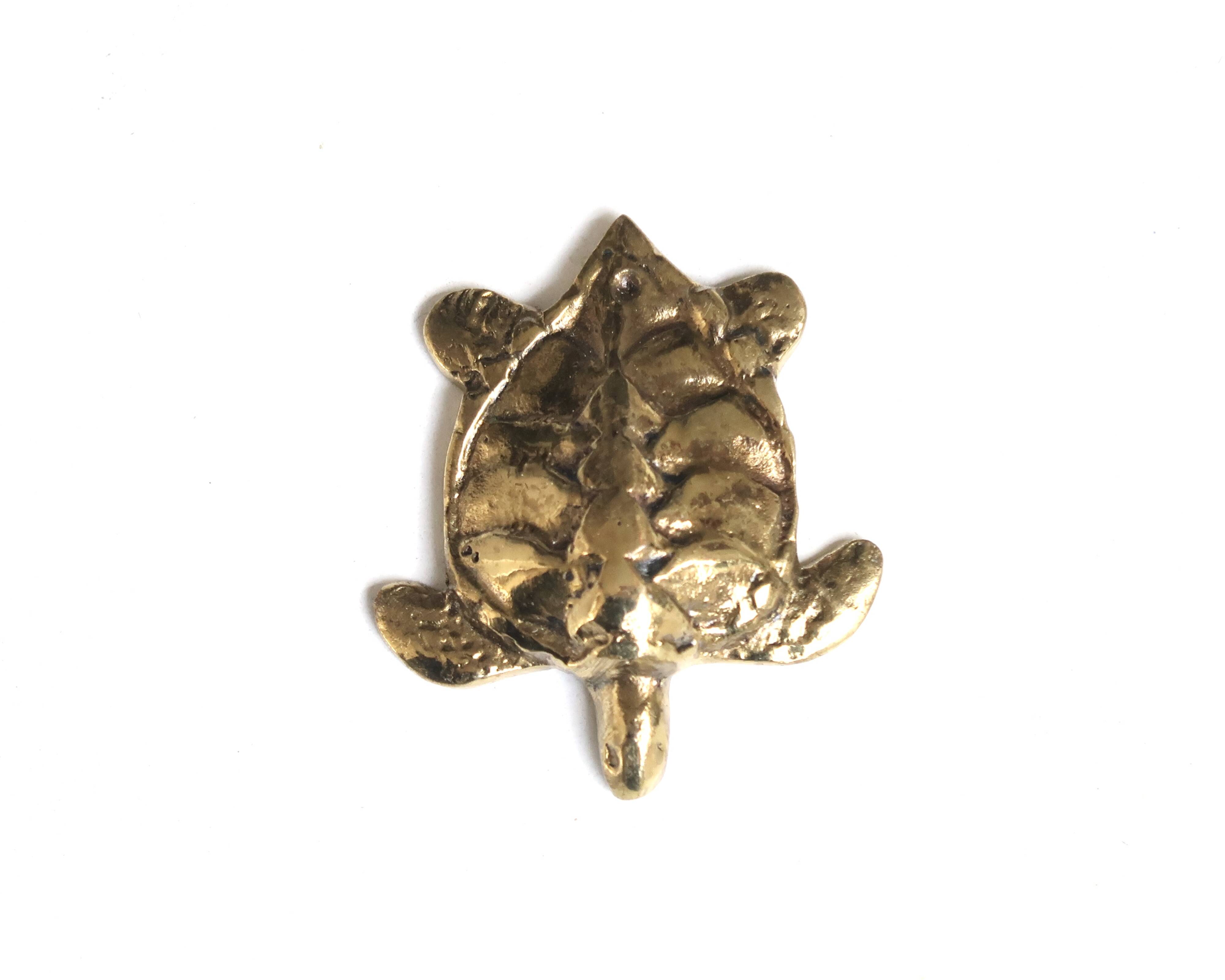 Brass turtle paperweight, 1970s