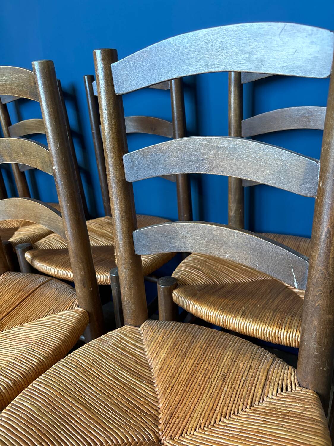 Brutalist straw chair