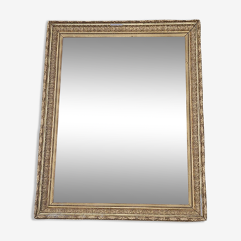 Miroir ancien bois doré hauteur 77cm