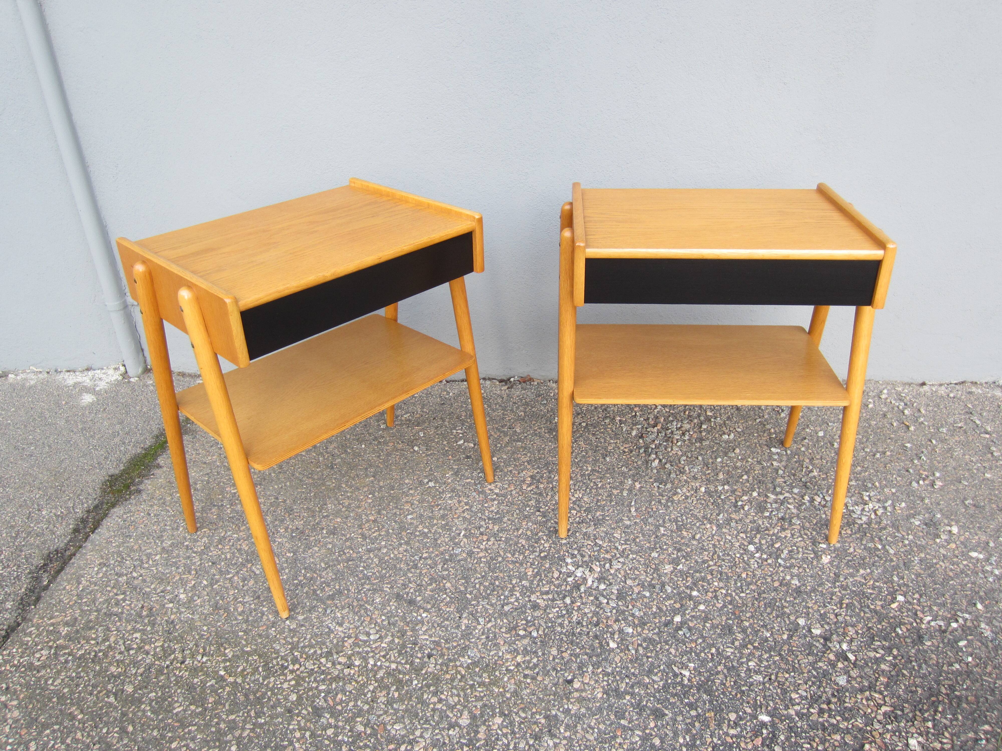 Pair of Scandinavian bedside tables by ab carlström & co möbelfabrik
