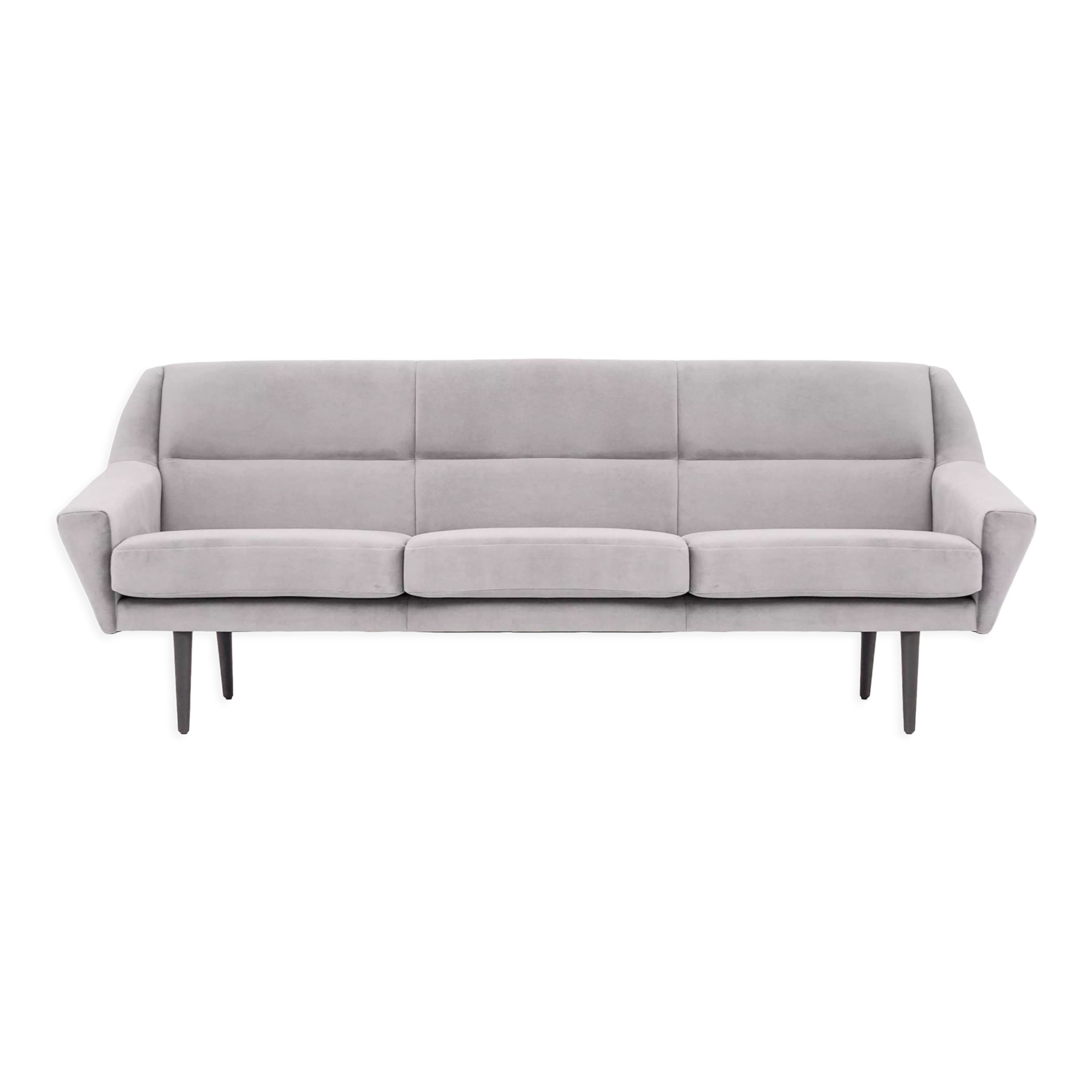 Canapé skagen argent velour, design scandinave