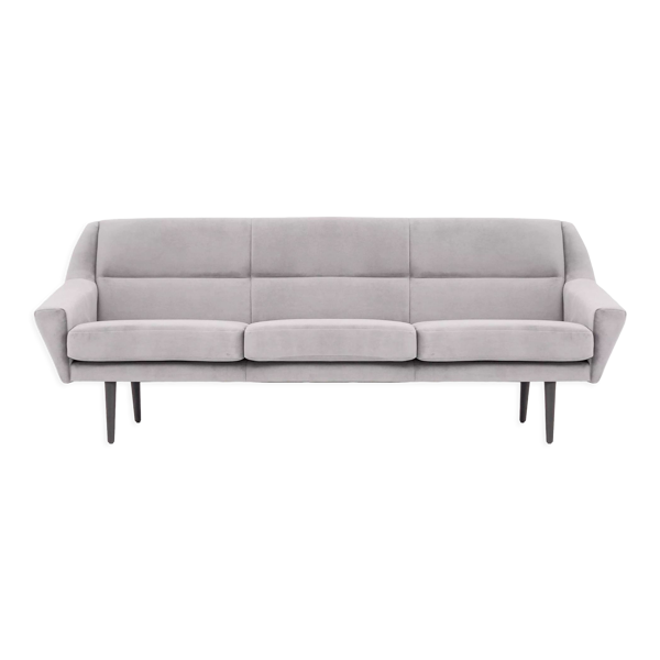 Canapé skagen argent velour, design scandinave