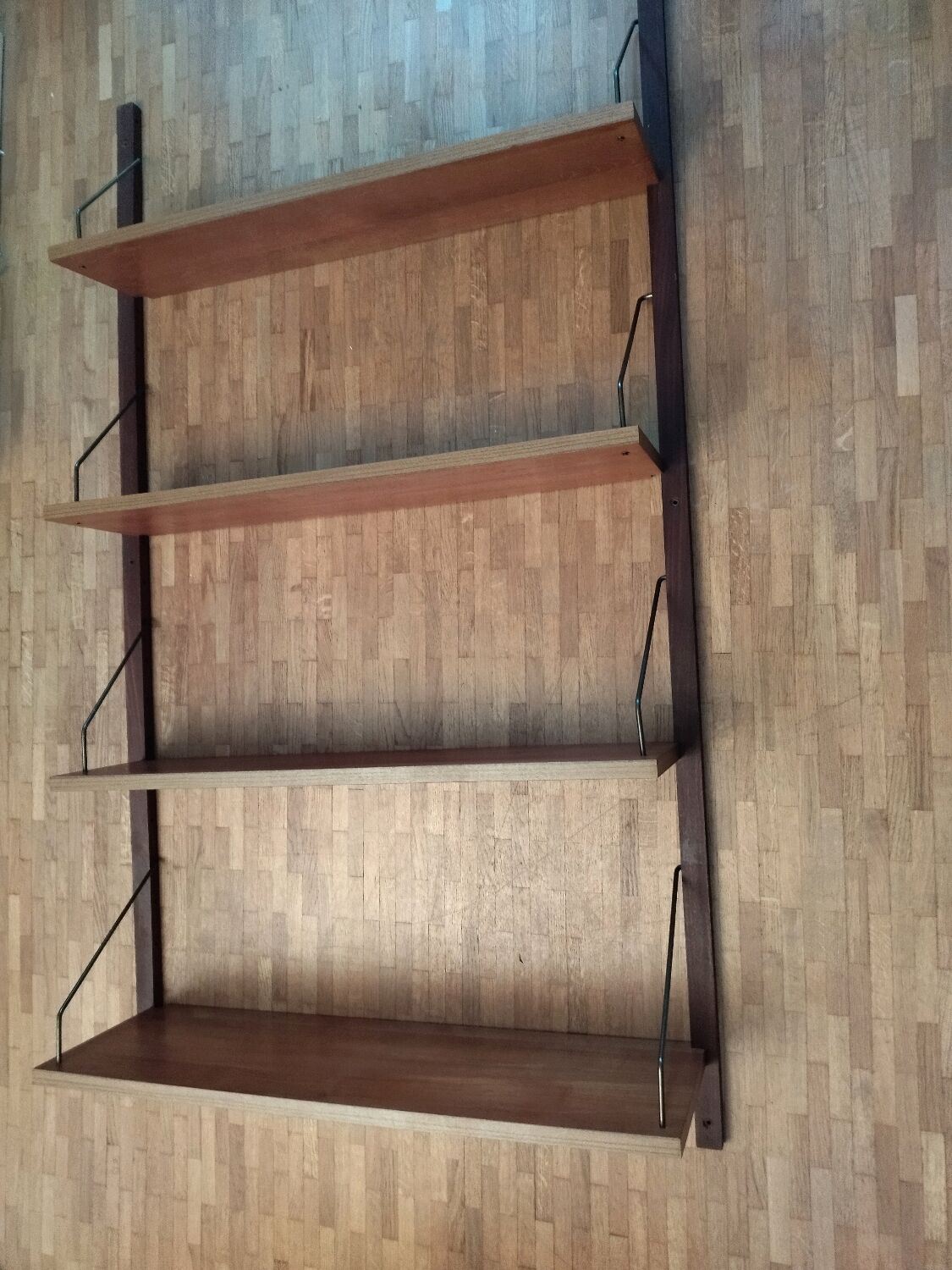 Teak wall shelf