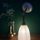 Vintage tulip wall light in white opaline