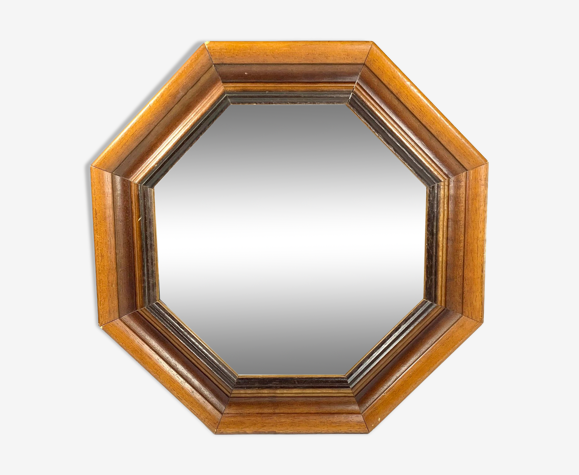 Miroir octogonal en bois mouluré - Travail populaire français du XXème  siècle | Selency