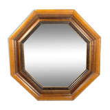 Octagonal mirror in molded wood - French popular work of the twentieth century