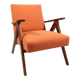 Fauteuil vintage orange bouclé scandinave design 1970