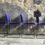 Set of 6 blue Howe 40/4 stacking chairs by David Rowland