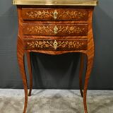 Bedside table in rosewood and palisander, Louis XV style – Late 19th century
