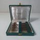 Old box 12 dessert forks in silver metal