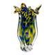 Vase Josef Hospodka Chřibská Macchia Blue Yellow Bohemian Glass 60s