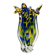 Vase Josef Hospodka Chřibská Macchia Blue Yellow Bohemian Glass 60s