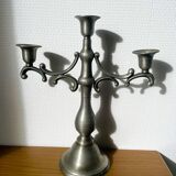 3-arm pewter candle holder / candlestick