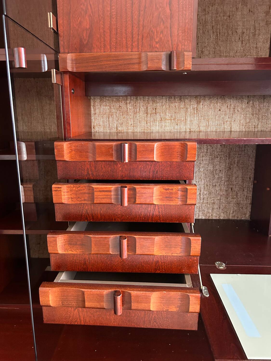 Living room, rosewood buffet