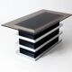 Table basse vintage noire et chromée par Belgo Chrom, 1970