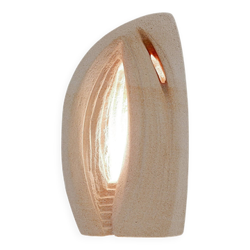 Brutalist carved stone table lamp - Circa 1980