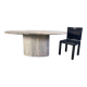 Table à manger en granit ovale vintage, années 1970