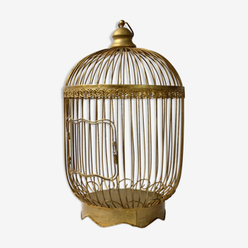 Cage à oiseaux métal doré