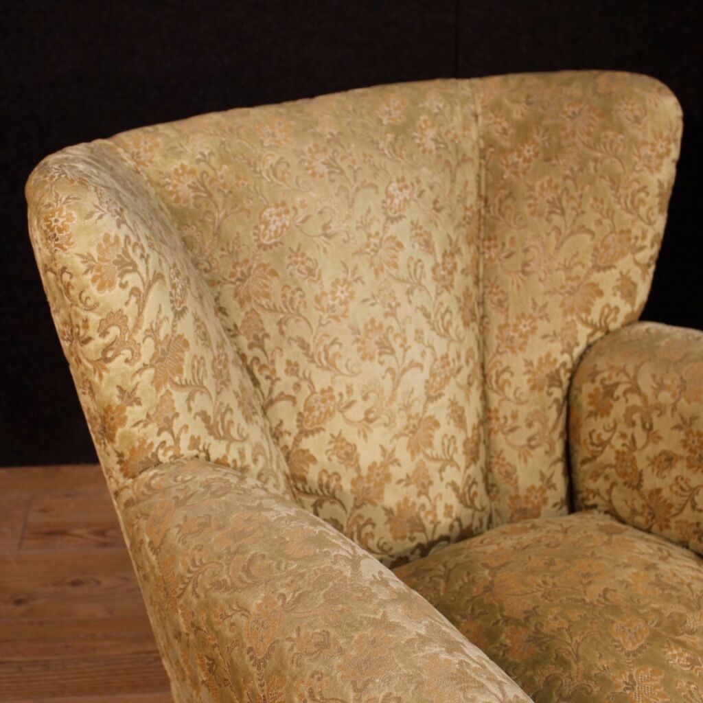 Pair of design armchairs in velvet from the 50s