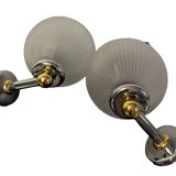 Pair of Inda metal and chiseled glass wall lights