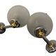 Pair of Inda metal and chiseled glass wall lights
