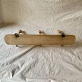 Vintage wooden wall coat rack - 3 hooks