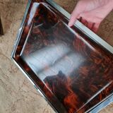 Lucite tortoiseshell and silver metal style