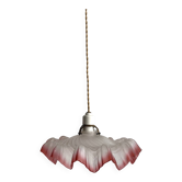 Antique opaline twisted glass pendant light