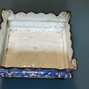 Enamelled copper jardinière with polychrome floral decoration - Canton 18th century.