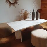 Vintage Carrara marble coffee table