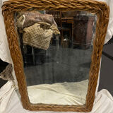 Vintage wicker mirror 1950