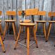 Vintage industrial workshop stool in wood, 1950s