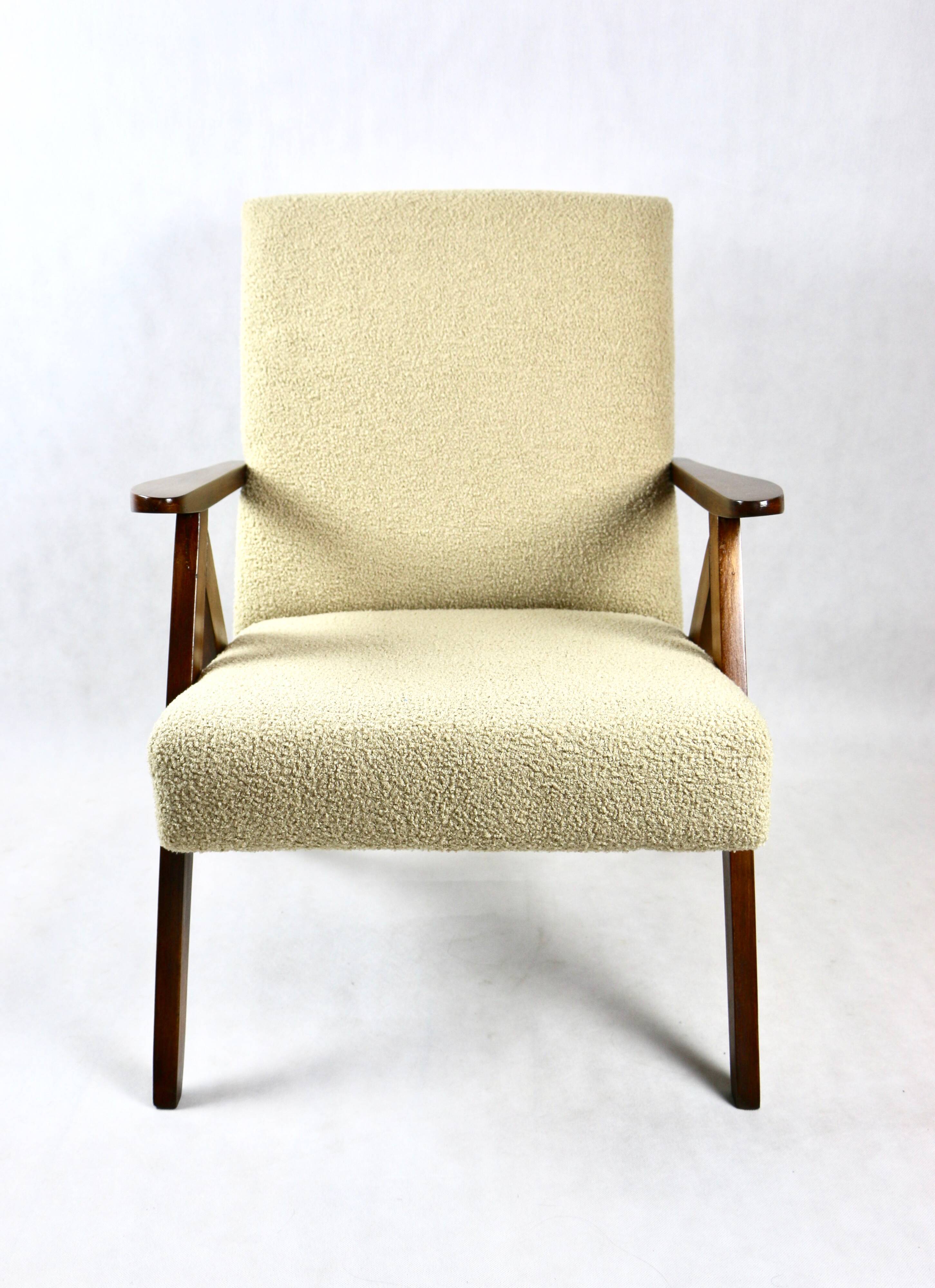 Vintage beige boucle model b-310 armchair, 1970s