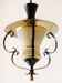 Vintage 1950s frosted glass pendant lamp