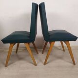 Chaises vintage bleu vert