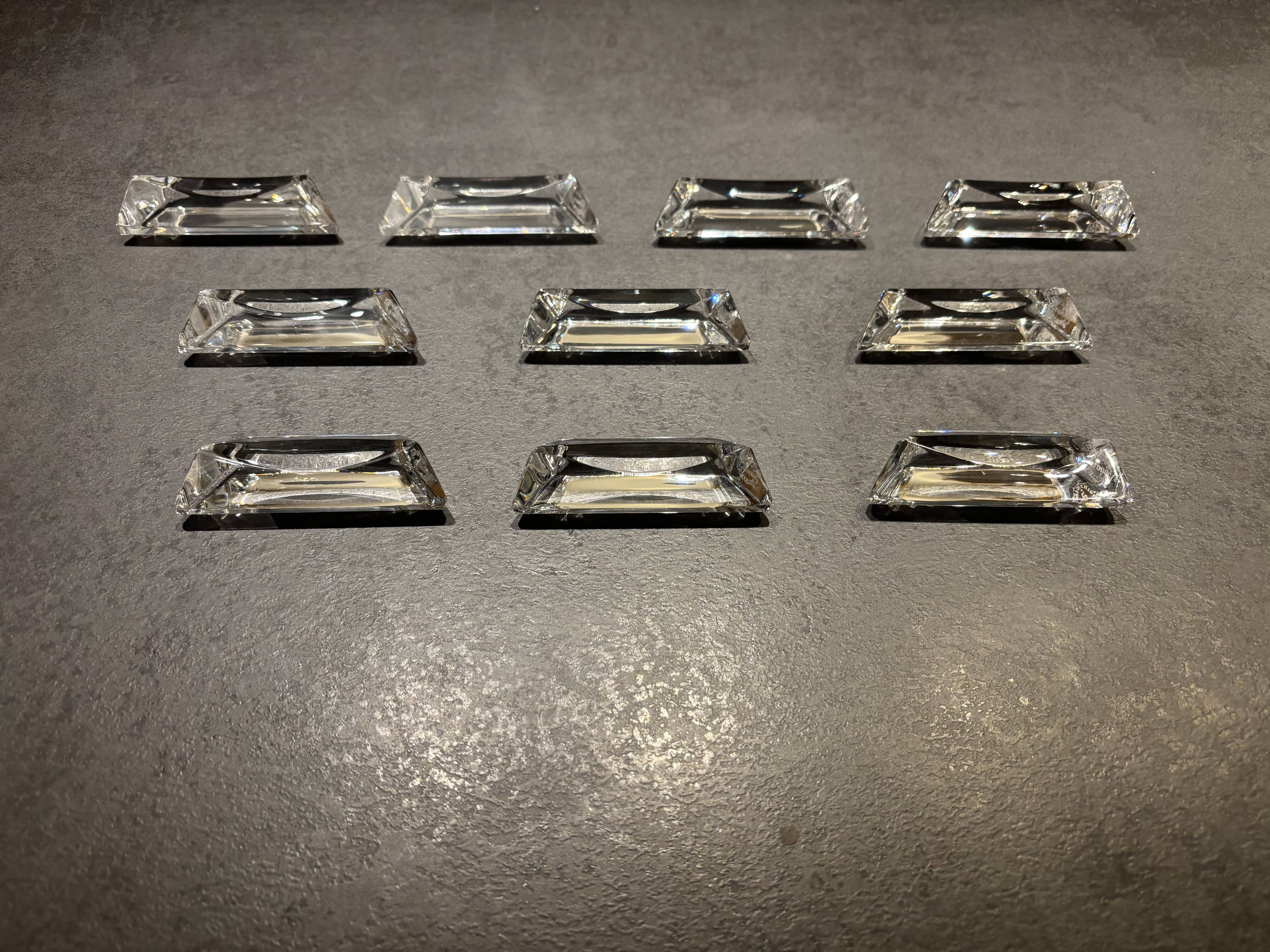 10 knife rests or chopstick holders Crystal St-Louis