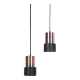 Ensemble de 2 lampes suspendues de style spatial / Design danois moderne des années 50 / Aluminium / Cuivre / Années 1960 / 1970