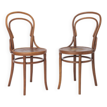 Pair of Antique Bentwood Chairs | Austrian Beechwood Dining Chairs | 1930s