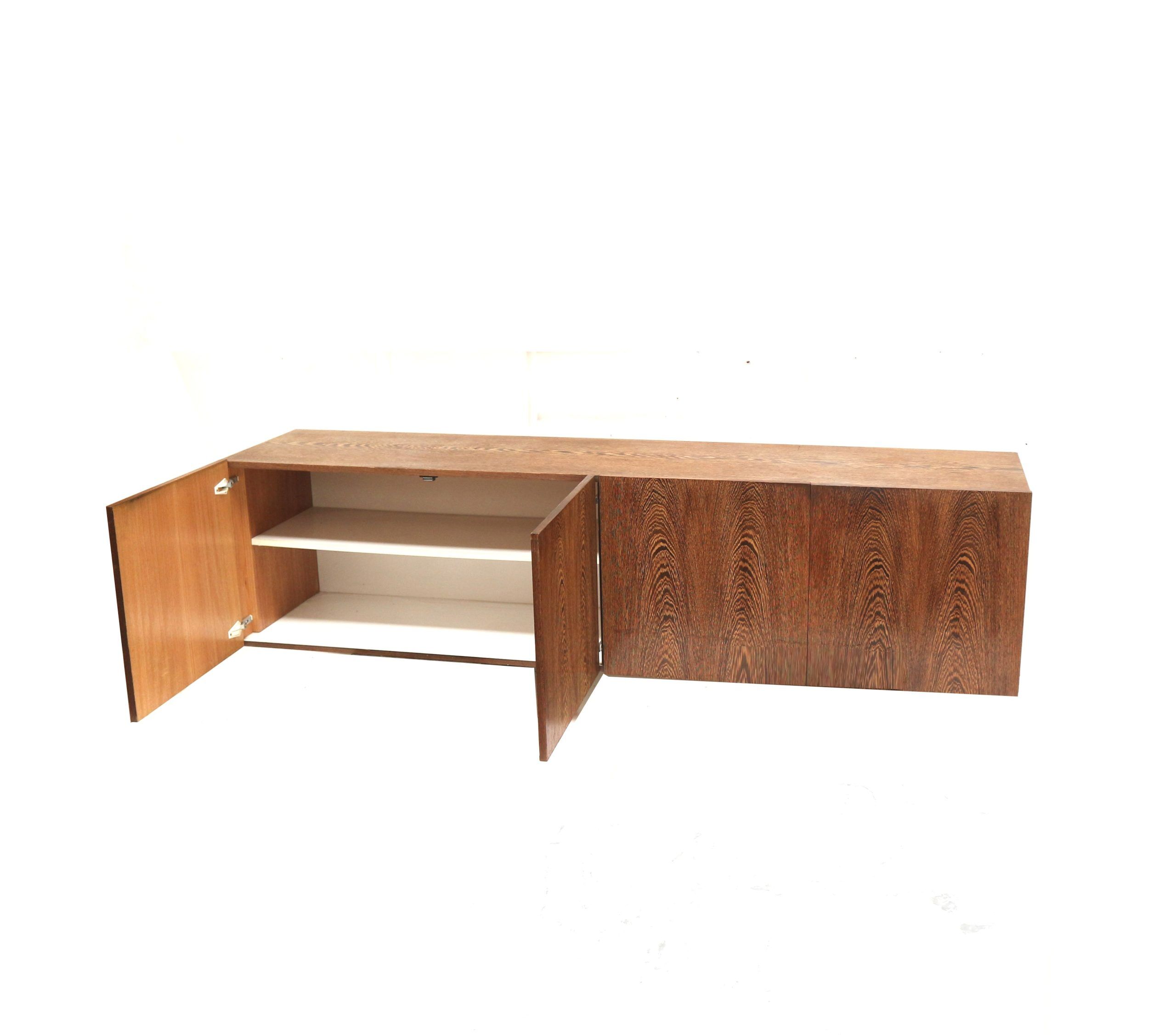 Vintage wall-mounted wengé sideboard by Banz Bord, 1970s