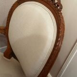 Pair of Louis XVI style medallion armchairs, late 19th / early 20th century.