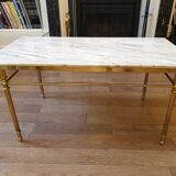 Table basse en marbre et laiton style Louis XV