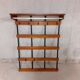 Wall coat rack in teak and vintage black metal