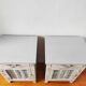 Pair of patinated bedside tables and end tables