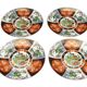 Set of 4 vintage Taous porcelain dessert plates, Morocco